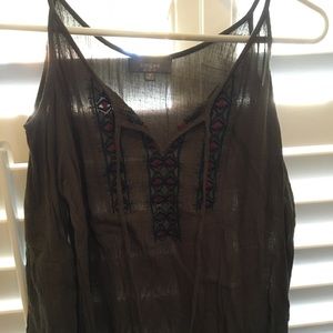 Olive Green Pattern Top